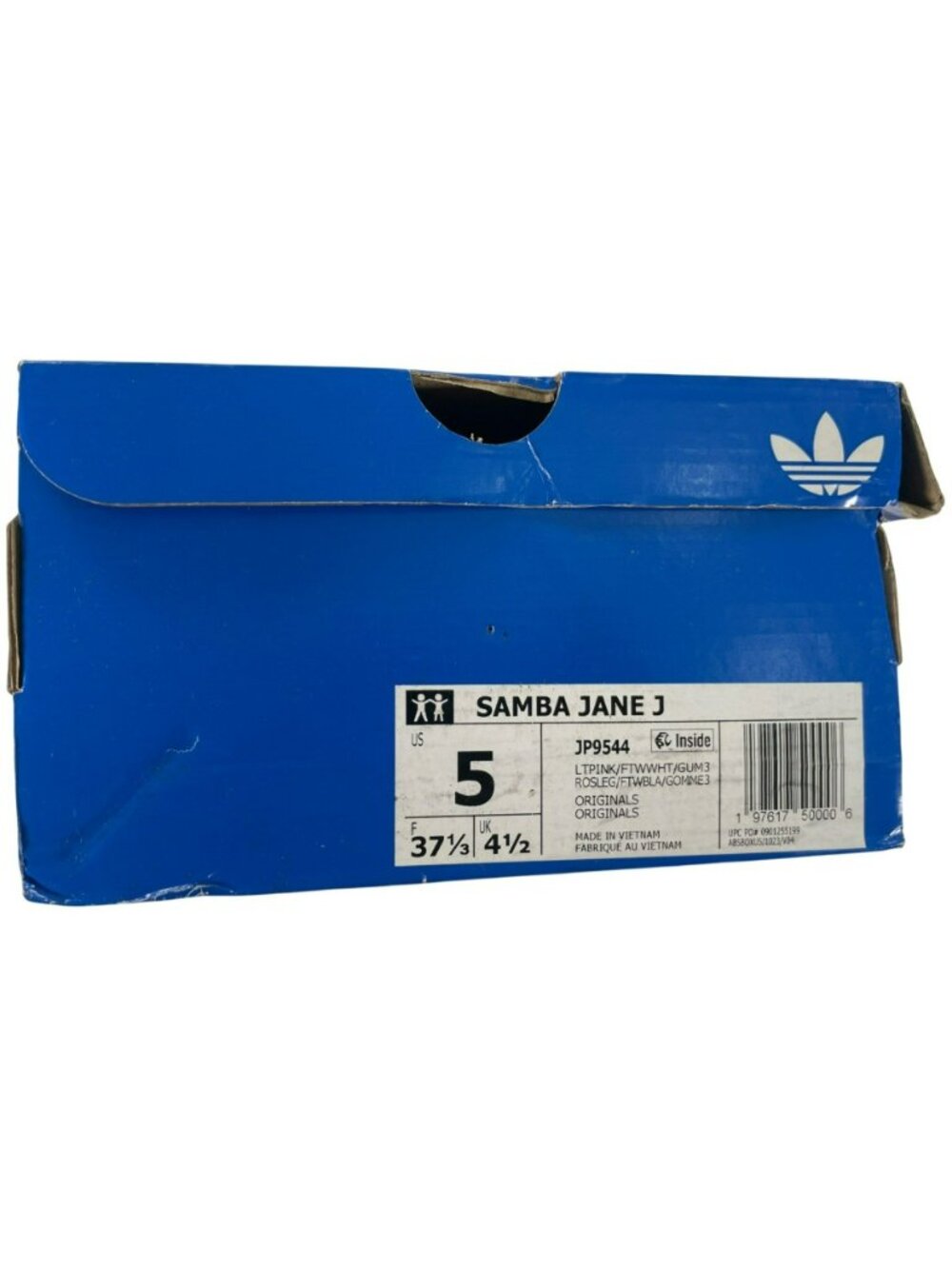 Adidas Samba Jane J Kids Velcro School Sneakers Pink/White Size 5 EU 37 1/3 NEW - Picture 10 of 11